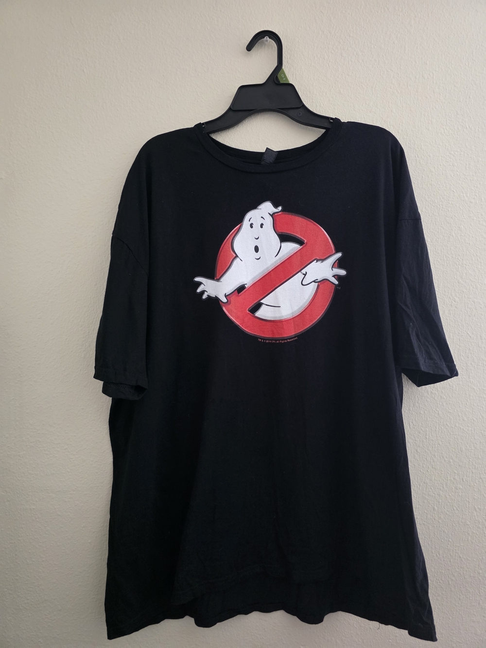Soft Style Black Ghostbusters Logo Tee with Red and White Graphic